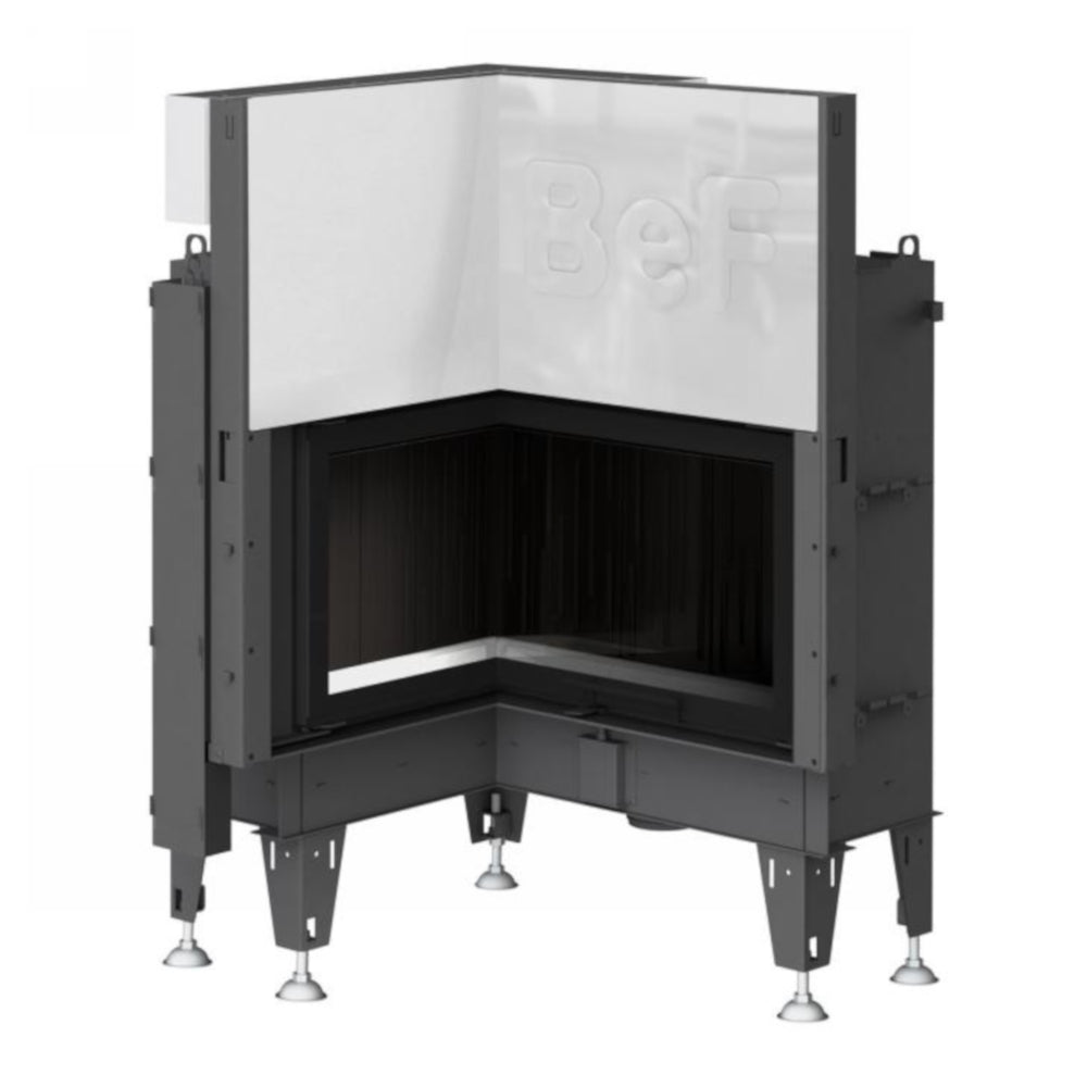 BeF Home Warmluft Eck-Kamineinsatz | FLAT V 8 L | 8 kW | klimaworld.com