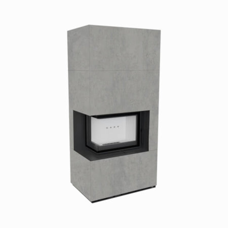  Kratki Kaminbausatz FLOKI BOX, Glas Ecke links | klimaworld.com
