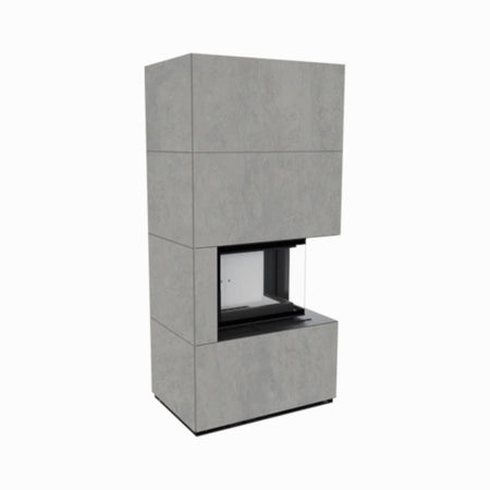  Kratki Kaminbausatz FLOKI BOX, Glas Ecke rechts| klimaworld.com