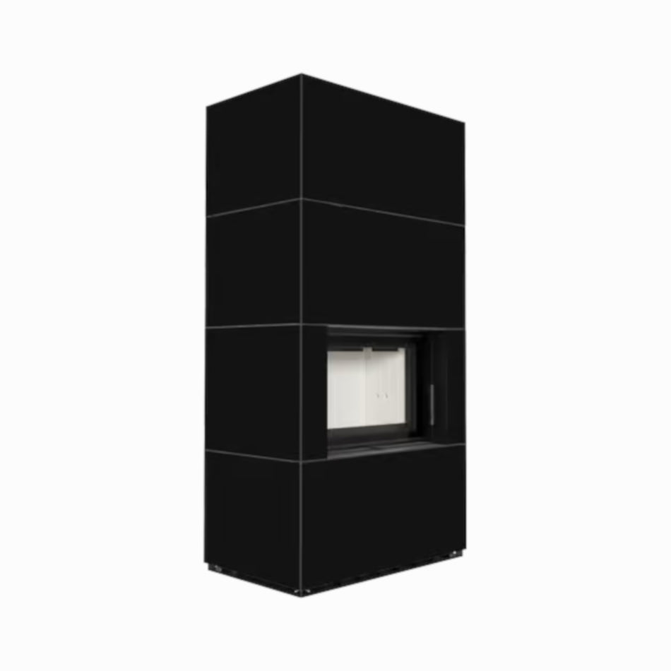 Kratki Kaminbausatz FLOKI BOX, Nero Assoluto, Glas vorn | klimaworld.com