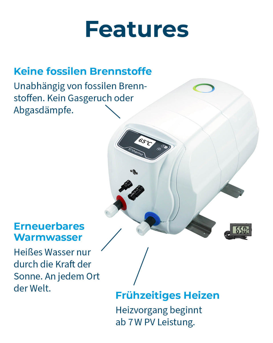 fothermo photovoltaischer Caravan Boiler | 1,5 kWp | 10 l | Features-2 | Klimaworld.com