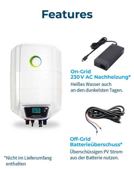 fothermo photovoltaischer Offgridboiler PVB-10 Front | Features-1 | klimaworld.com