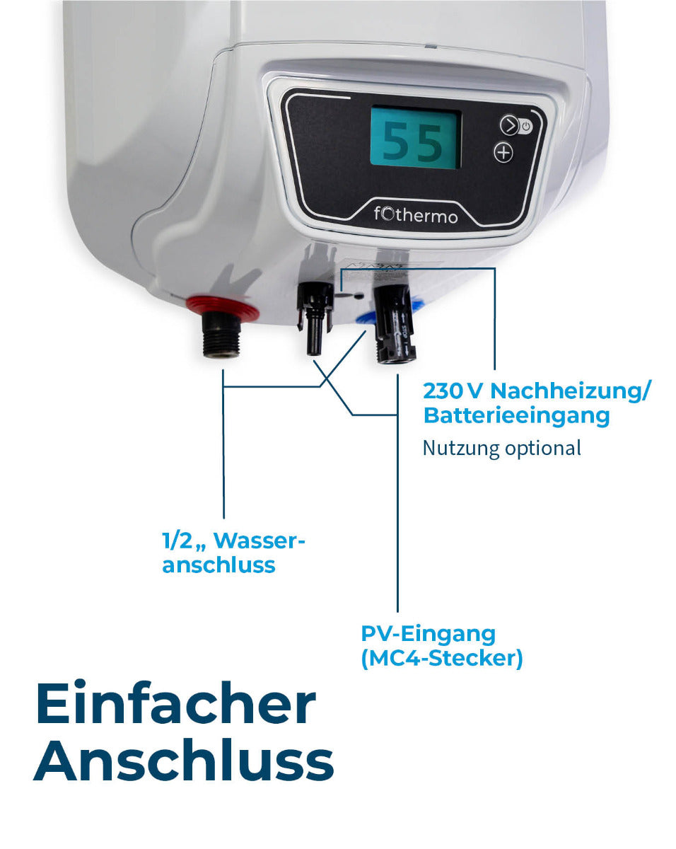 fothermo photovoltaischer Offgridboiler PVB-10 Front | Features-3 | klimaworld.com