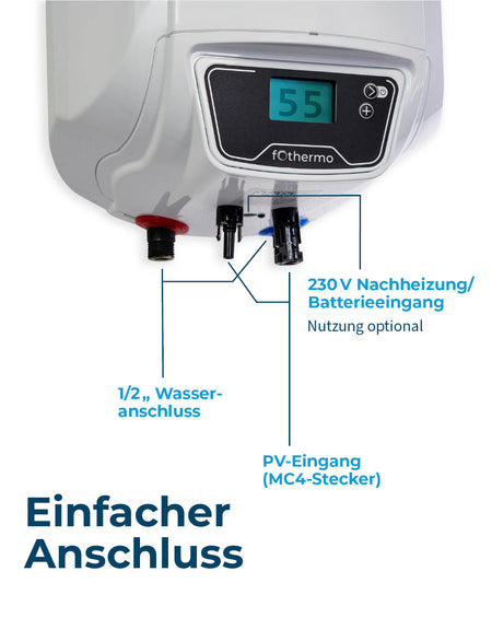 fothermo photovoltaischer Offgridboiler PVB-10 Front | Features-3 | klimaworld.com