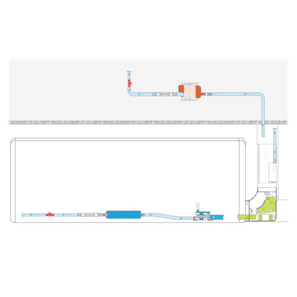 ASPEN | Kondensatpumpe SILENT+ MINI LIME Slimline | Einbaubeispiel