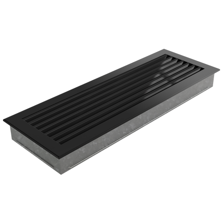 Kamingitter Lüftungsgitter Luftgitter Lamellen 17x49 cm, schwarz