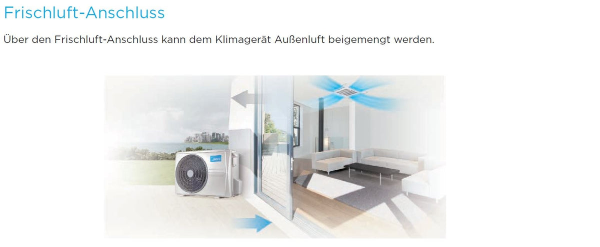 Midea Deckenkassette MCA3U-12FNXD0 mit 3,5kW | Mono/Multi Inneneinheit