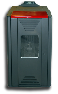 ThermoFlux Pelletofen Interio 20 rot front | Klimaworld.com