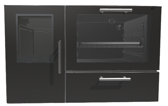 Schwarze Türen mit Griff aus Edelstahl