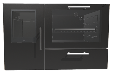 Schwarze Türen mit Griff aus Edelstahl