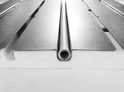 Ansicht Aufbau Trockenbausystem mit Wärmeleitlamellen