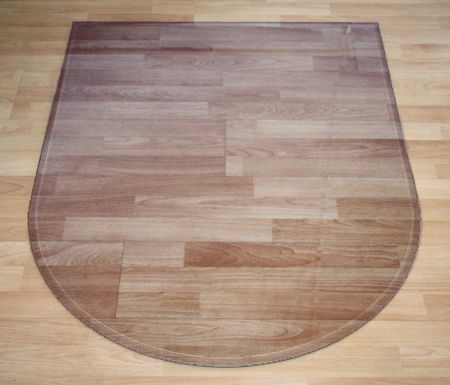 Funkenschutzplatte Glasbodenplatte aus Sicherheitsglas halbrund