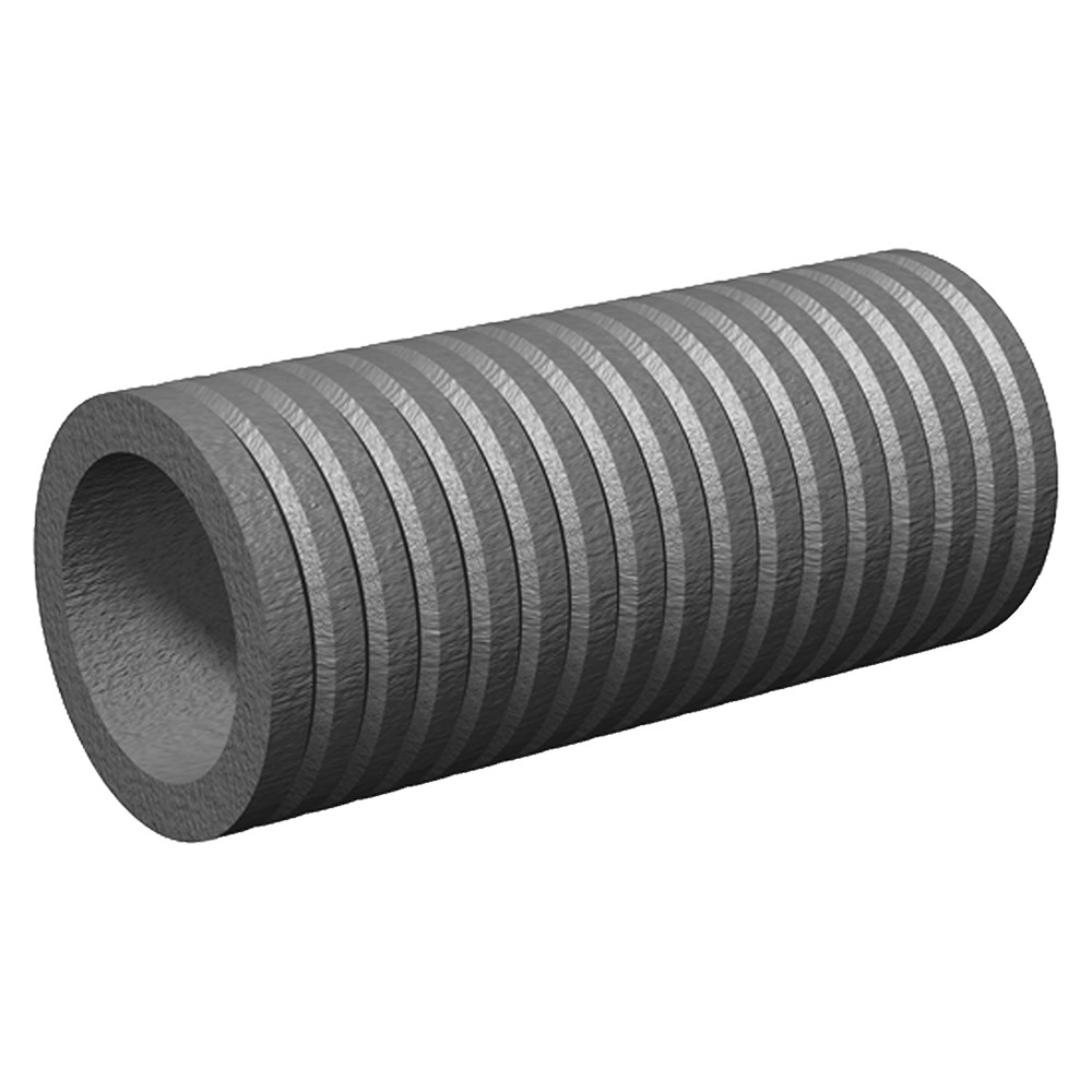 Graues Futterrohr Curaflex 3000 DN250, 400 mm lang, mit Rillenstruktur für Mauerdurchführung | Klimaworld.com