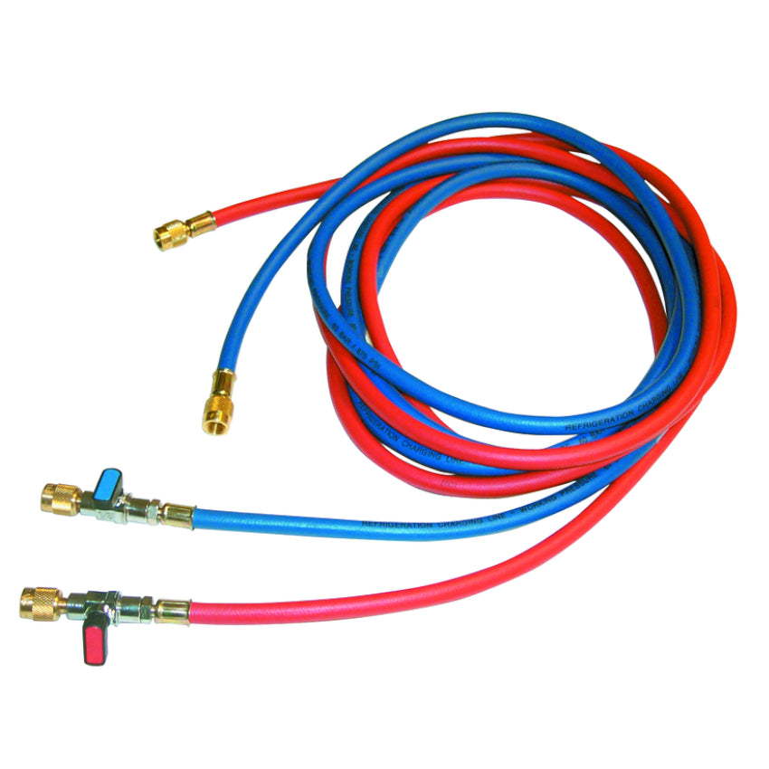 Füllschlauch für Kältemittel | 5/16'' auf 5/16'' | Rot & Blau