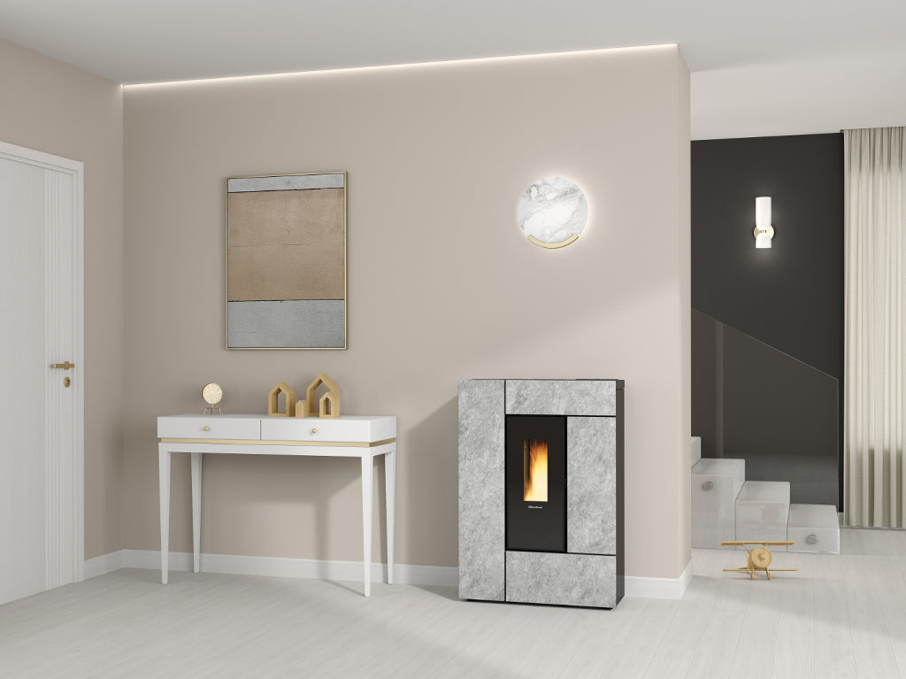 Extraflame Pelletofen Gabriella Plus Naturstein Ambientebild