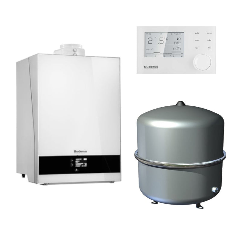 BUDERUS | Gas-Brennwertkessel-Set | Logaplus W50S | GB192i-50W | 50 kW