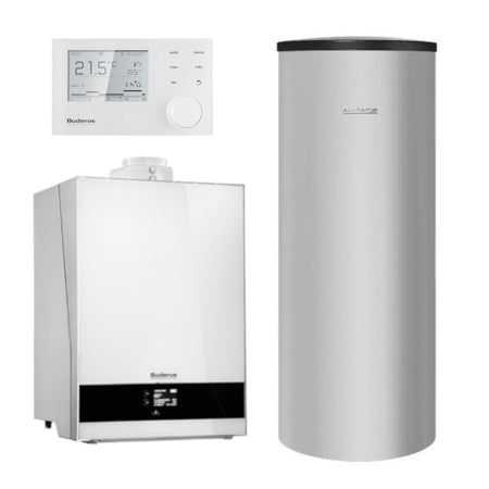 BUDERUS | Gas-Brennwertkessel-Set | Logaplus W50 | GB192i-25W | 25 kW