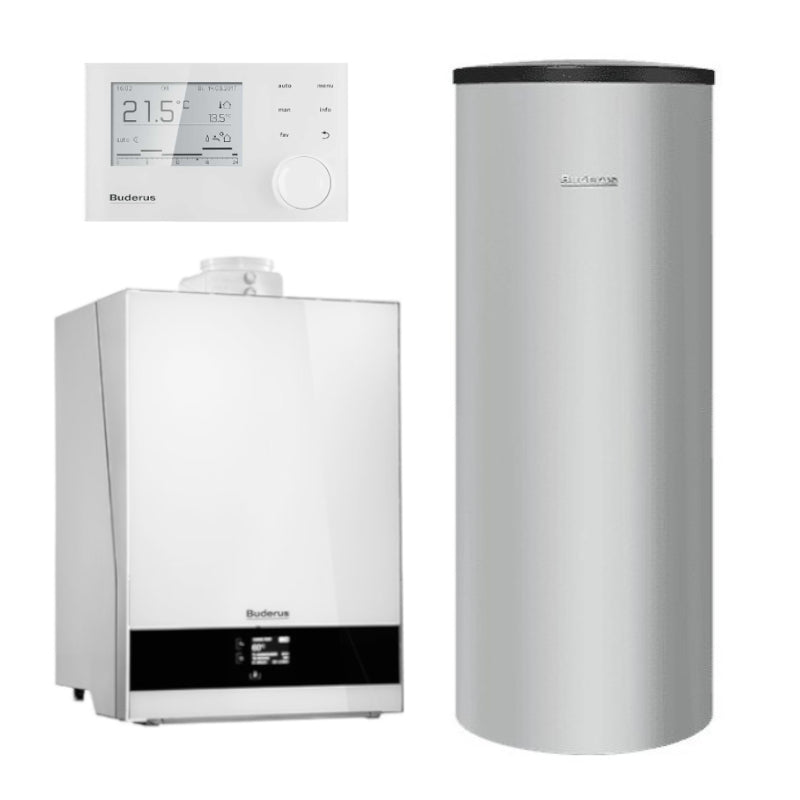 BUDERUS | Gas-Brennwertkessel-Set | Logaplus W50 | GB192i-35W | 35 kW