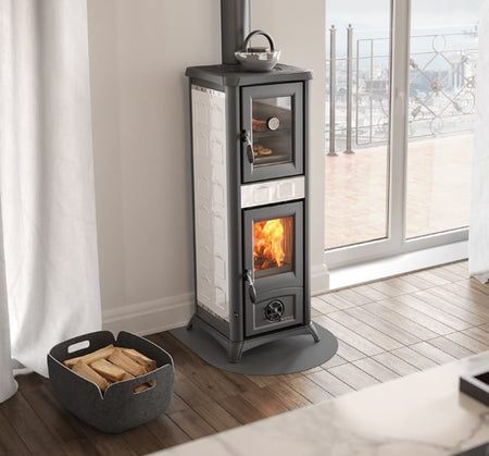 La Nordica Holzofen mit Backfach Gemma Forno 5.0 weiß Ambiente