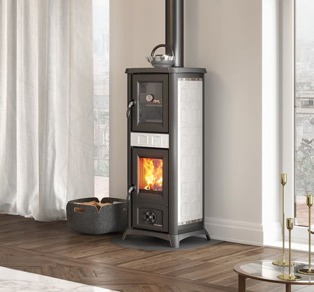 La Nordica Holzofen mit Backfach Gemma Forno 5.0 weiß Ambiente