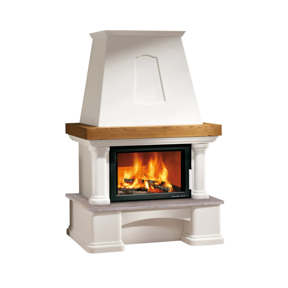 Haas+Sohn Kaminbausatz Genf-III | Quarzit Mocca Creme | Komfort-IV | 8kW