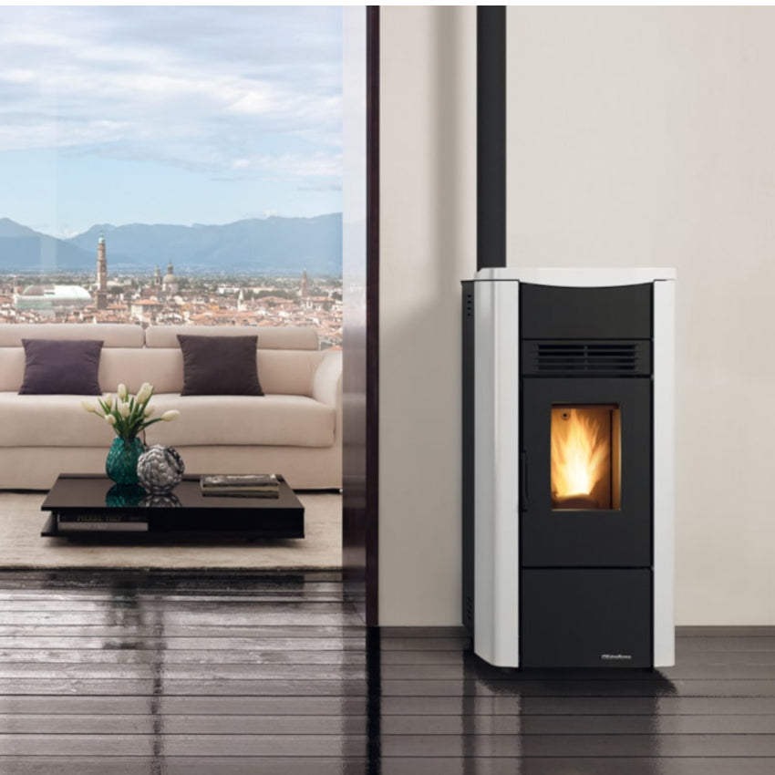 Extraflame Pelletofen Giusy Evo 2.0 in weiss Ambientebild