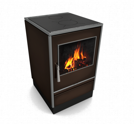 Glutos Küchenofen HHS 03 S mit Sichtscheibe, braun | klimaworld.com