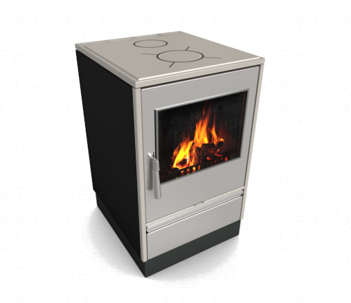 Glutos HHS 02 S Küchenherd mit Sichtscheibe in edelstahl 5,5 kW | klimaworld.com