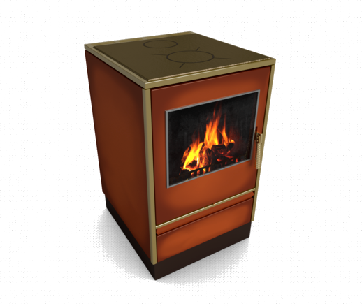 Glutos Küchenofen HHS 03 S mit Sichtscheibe, majolika | klimaworld.com