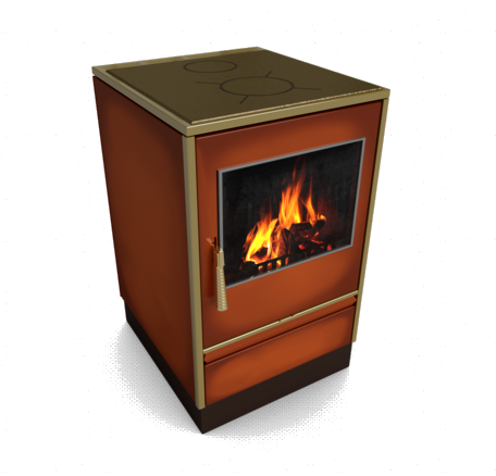 Glutos Küchenofen HHS 03 S mit Sichtscheibe, majolika| klimaworld.com