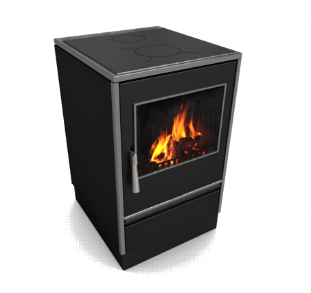 Glutos Küchenofen HHS 03 S mit Sichtscheibe, schwarz | klimaworld.com