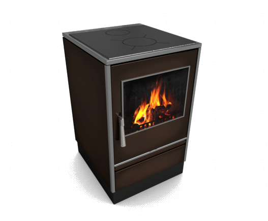 Glutos HHS 02 S Küchenherd mit Sichtscheibe in braun 5,5 kW | klimaworld.com