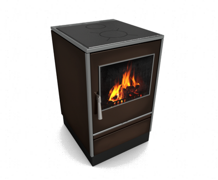 Glutos HHS 02 S Küchenherd mit Sichtscheibe in braun 5,5 kW | klimaworld.com