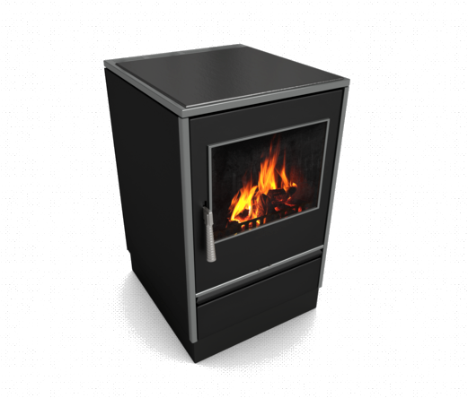 Glutos HHS 02 G Küchenherd mit Sichtscheibe in schwarz 5,5 kW | klimaworld.com