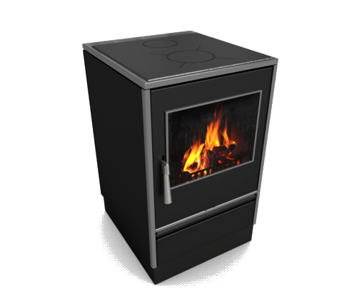 Glutos HHS 02 S Küchenherd mit Sichtscheibe in schwarz 5,5 kW | klimaworld.com