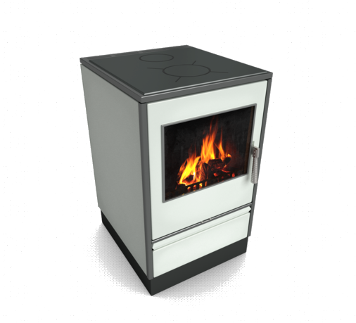 Glutos HHS 02 S Küchenherd mit Sichtscheibe in weiß 5,5 kW | klimaworld.com