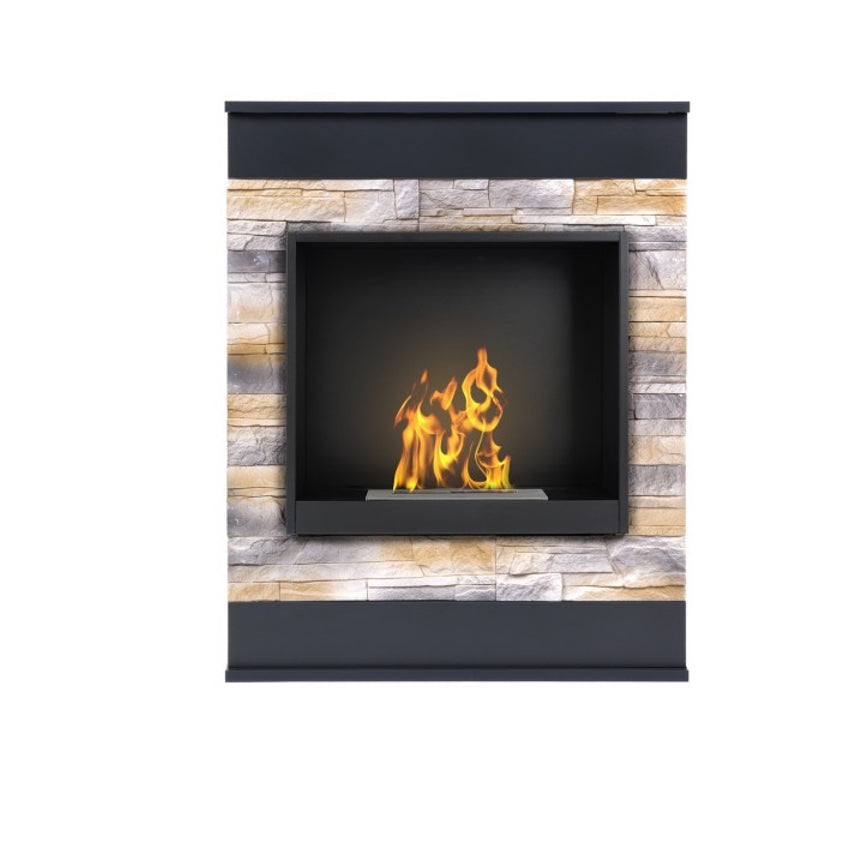 Aflamo Bio-Kamin | Smart Stone mit Einsatz Bio 40 | desert/grau