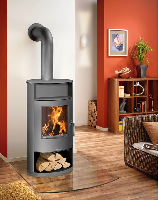 Justus | Kaminofen | Island Aqua II | Stahl Gussgrau | wassergeführt | Klimaworld