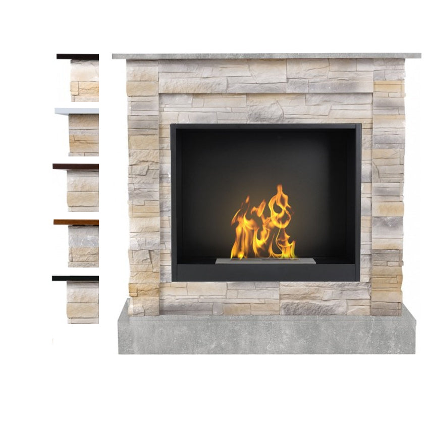 Aflamo Bio-Kamin | Vigo Stone Desert mit Einsatz Bio 60