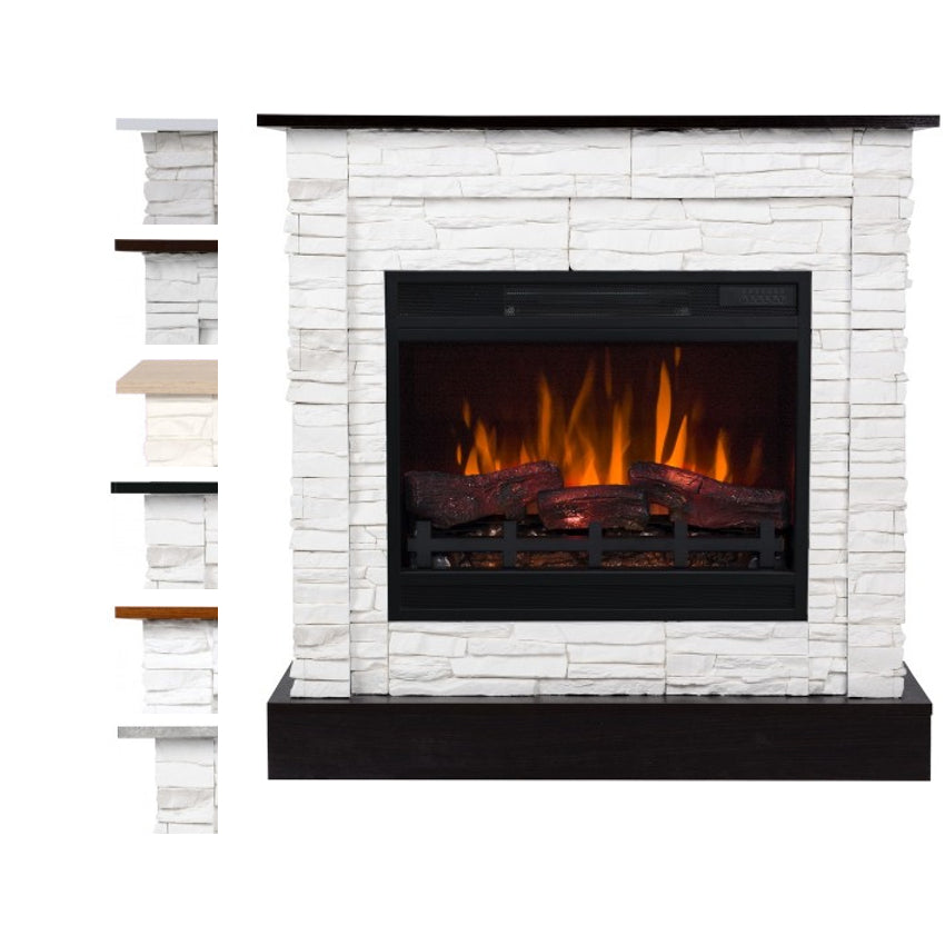 Aflamo LED Standkamin Vigo Stone weiss 3D