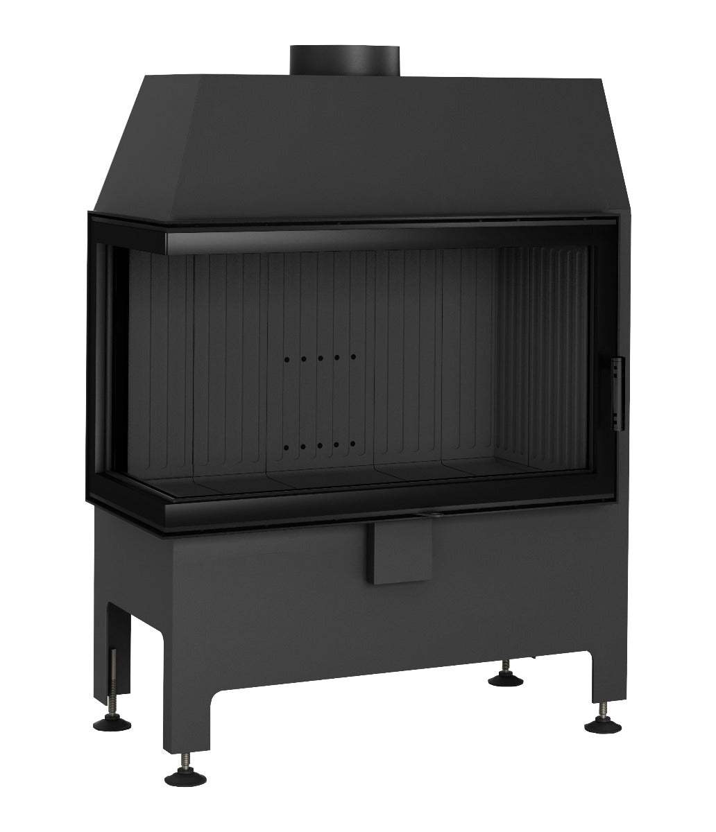 Heatro 69L Black| 11 kW|Panoramascheibe mit Seitenverglasung links