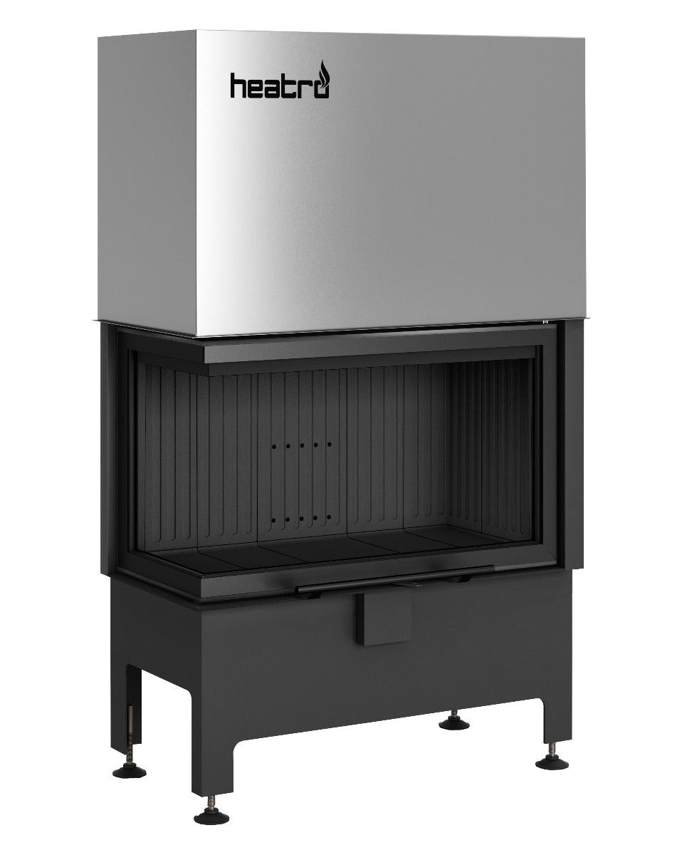 Heatro 69LH Black| 11 kW|Panoramascheibe mit Seitenverglasung links