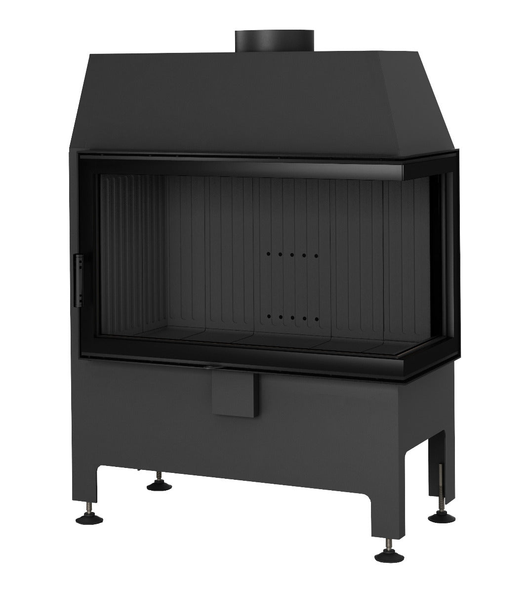 Heatro 69P Black| 11 kW|Panoramascheibe mit Seitenverglasung rechts