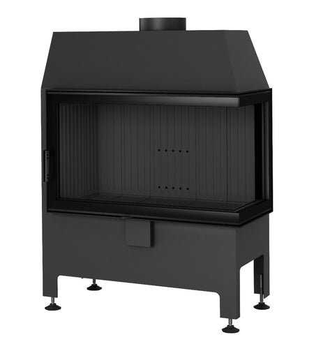 Heatro 69P Black| 11 kW|Panoramascheibe mit Seitenverglasung rechts