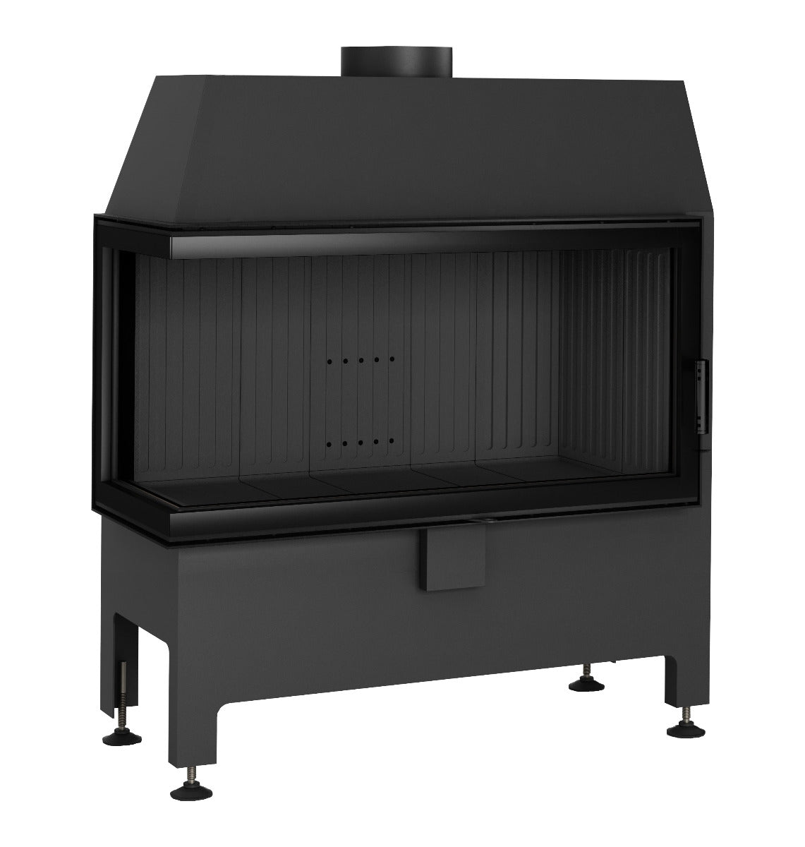 Heatro 81L Black| 12 kW| Panoramascheibe mit Seitenverglasung links