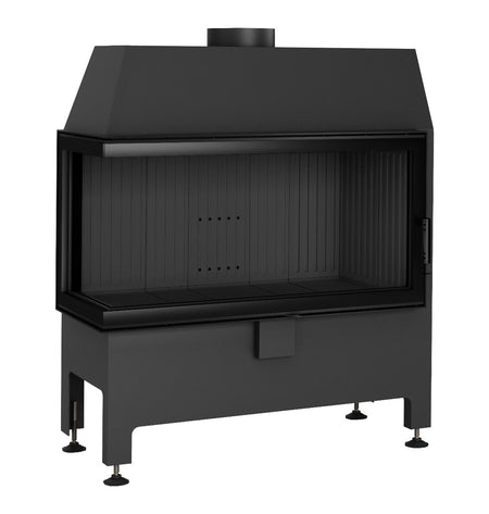 Heatro 81L Black| 12 kW| Panoramascheibe mit Seitenverglasung links