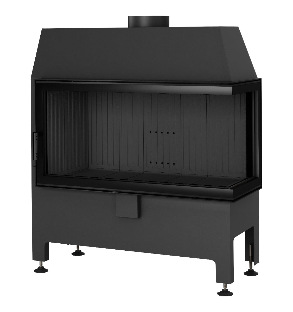 Heatro 81P Black| 12 kW| Panoramascheibe mit Seitenverglasung rechts