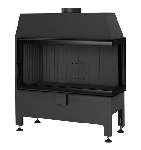Heatro 81P Black| 12 kW| Panoramascheibe mit Seitenverglasung rechts
