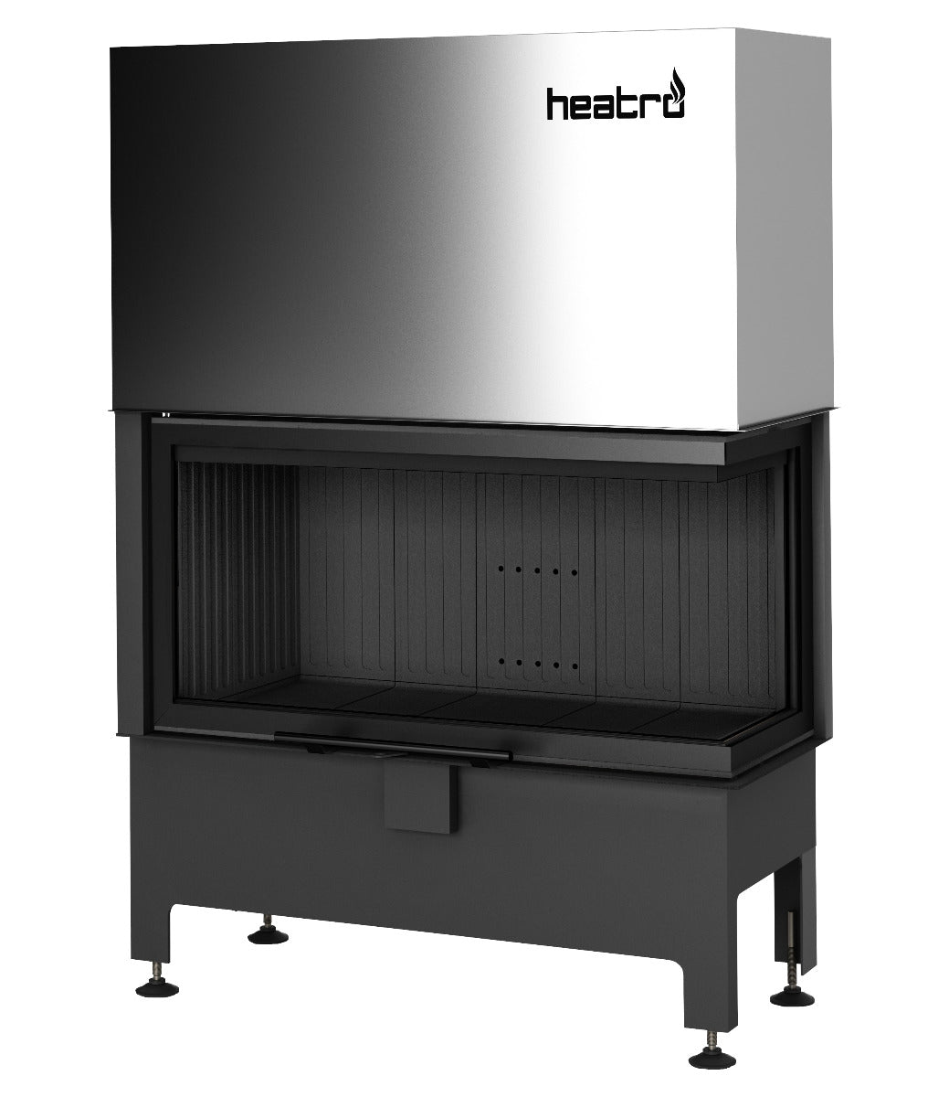 Heatro 81PH Black| 12 kW| Panoramascheibe mit Seitenverglasung rechts