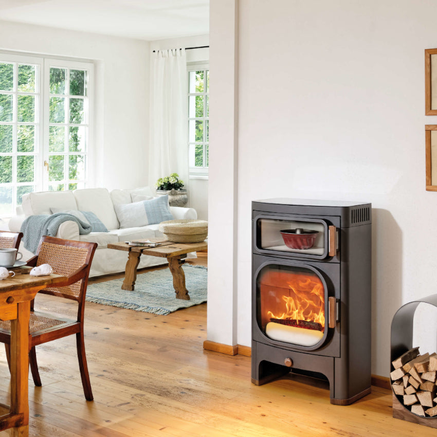 Heidi Back | Kaminofen mit Backfunktion | ohne Holzlade